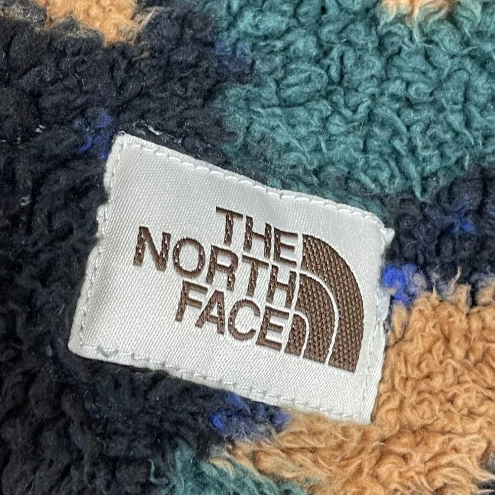 The North Face Sherpa Fleece Hoodie Mens Small Multicolor Blue Camo NF0A5GMT